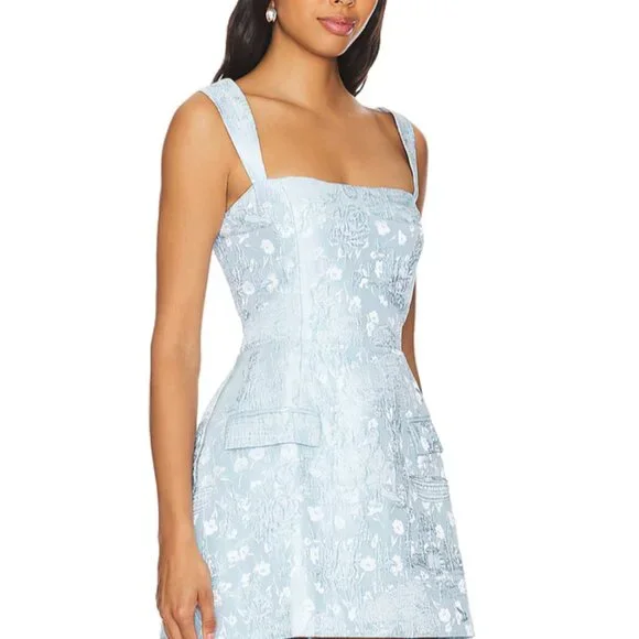blue dress for baby girl Amanda Uprichard Valetta Squareneck Minidress main image 0